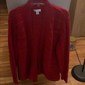 Croft & Barrow Red Knit Cardigan Size XL